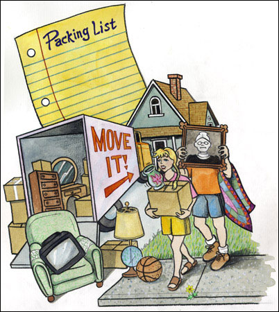 Moving Day — Mixed Media Editorial Illustration