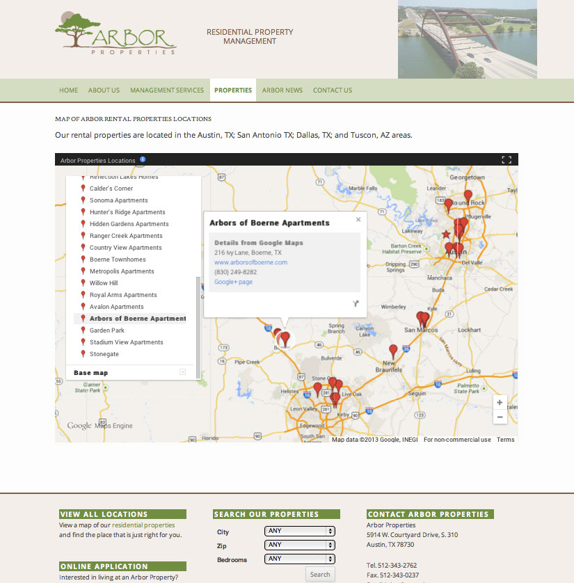 Rental Properties Map Page