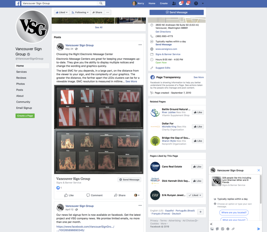 Facebook Social Media for VSG