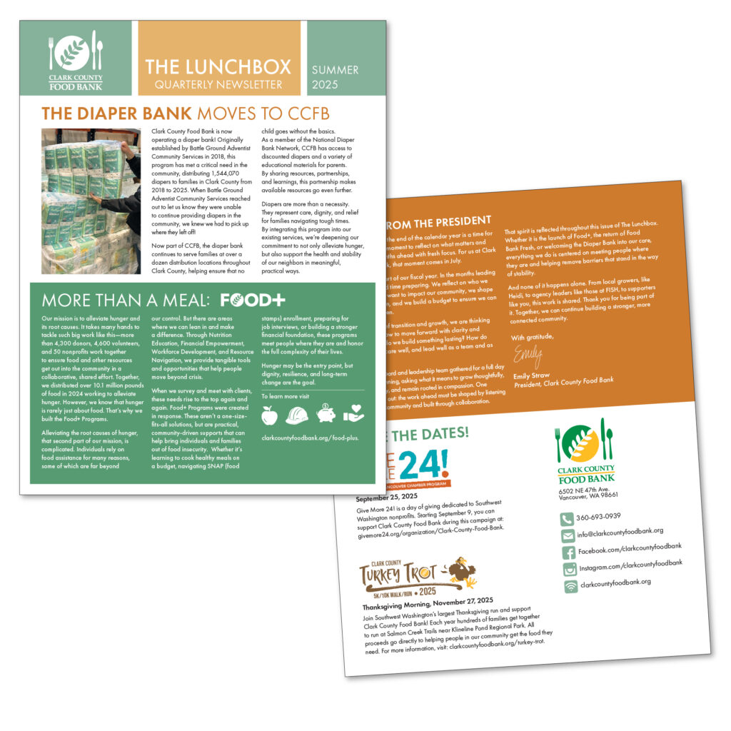 Summer newsletter for non-nrofit organization.